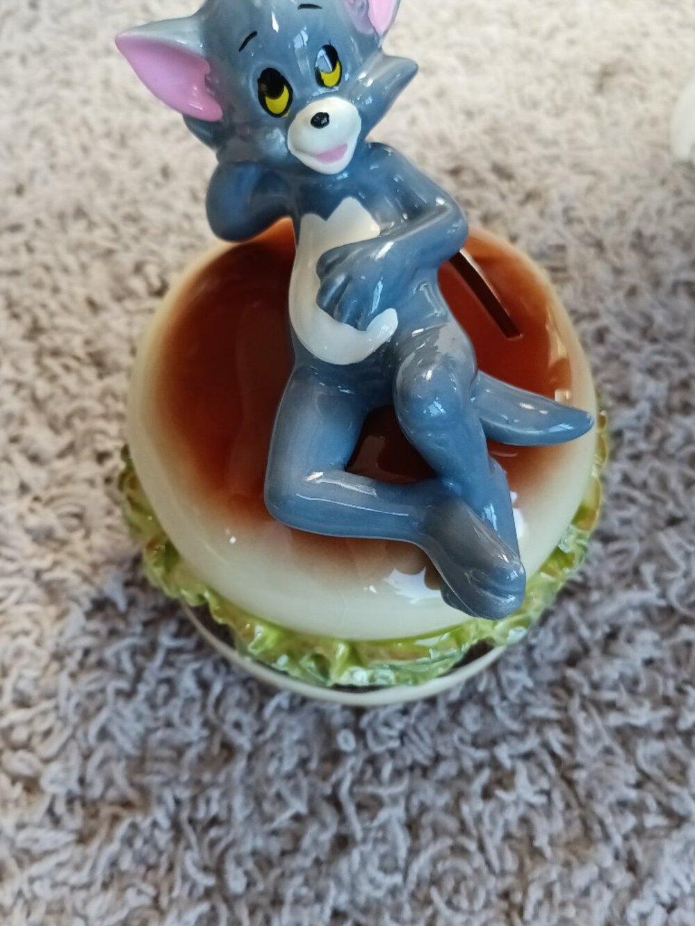 New Vintage Tom and Jerry Gorham Hamburger Coin Bank MGM Cat